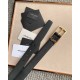 Miglior Falso Cintura YSL Saint Laurent New Cassandre Buckle 30MM Nero Economiche Premium