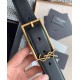 Miglior Falso Cintura YSL Saint Laurent New Cassandre Buckle 30MM Nero Economiche Premium