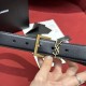 Miglior Falso Cintura YSL Saint Laurent Cassandre Square Buckle 20MM Nero Economiche Premium