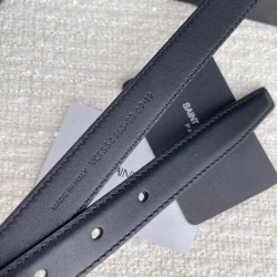 Perfette Qualità Repliche Cintura YSL Saint Laurent Cassandre Square Buckle 20MM Tutto Nero Imitazione