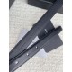 Perfette Qualità Repliche Cintura YSL Saint Laurent Cassandre Square Buckle 20MM Tutto Nero Imitazione