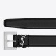 Replica perfetta Cintura YSL Saint Laurent Cassandre Square Buckle 20MM Nero Imitazione Outlet Online