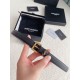 Replica perfetta Cintura YSL Saint Laurent Cassandre Square Buckle 20MM Nero Imitazione Outlet Online
