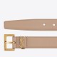 Miglior Falso Cintura YSL Saint Laurent Cassandre Square Buckle 30MM Beige Economiche Premium