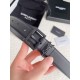 Replica perfetta Cintura YSL Saint Laurent Cassandre Square Buckle 30MM Tutto Nero Imitazione Outlet Online