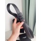 Replica perfetta Cintura YSL Saint Laurent Cassandre Square Buckle 30MM Tutto Nero Imitazione Outlet Online
