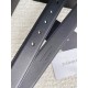 Replica perfetta Cintura YSL Saint Laurent Cassandre Square Buckle 30MM Tutto Nero Imitazione Outlet Online