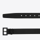 Replica perfetta Cintura YSL Saint Laurent Cassandre Square Buckle 30MM Tutto Nero Imitazione Outlet Online