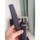 Miglior Falso Cintura YSL Saint Laurent Cassandre Square Buckle 30MM Noir Economiche Premium