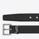Miglior Falso Cintura YSL Saint Laurent Cassandre Square Buckle 30MM Noir Economiche Premium