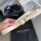 Miglior Falso Cintura YSL Saint Laurent Cassandre Square Buckle 30MM Bianco Economiche Premium