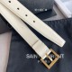 Miglior Falso Cintura YSL Saint Laurent Cassandre Square Buckle 30MM Bianco Economiche Premium