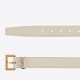Miglior Falso Cintura YSL Saint Laurent Cassandre Square Buckle 30MM Bianco Economiche Premium