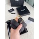Replica perfetta Cintura YSL Saint Laurent Cassandre Square Buckle 20MM Nero Imitazione Outlet Online