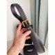 Replica perfetta Cintura YSL Saint Laurent Cassandre Square Buckle 20MM Nero Imitazione Outlet Online