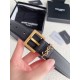 Replica perfetta Cintura YSL Saint Laurent Cassandre Square Buckle 20MM Nero Imitazione Outlet Online
