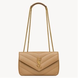 Replica perfetta YSL Saint Laurent LouLou Small Bag Matelasse Beige Imitazione Outlet Online