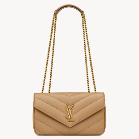 Replica perfetta YSL Saint Laurent LouLou Small Bag Matelasse Beige Imitazione Outlet Online