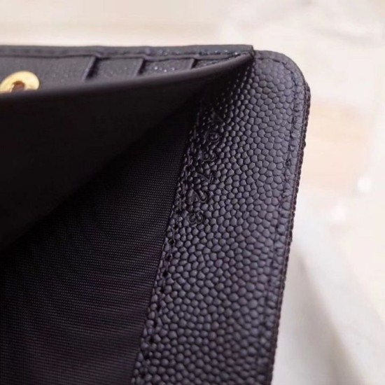 Portafoglio compatto con cerniera YSL Saint Laurent Nero Replica originale di alta qualità Migliore Repliche Portafoglio compatto con cerniera YSL Saint Laurent Nero Economiche Outlet Online