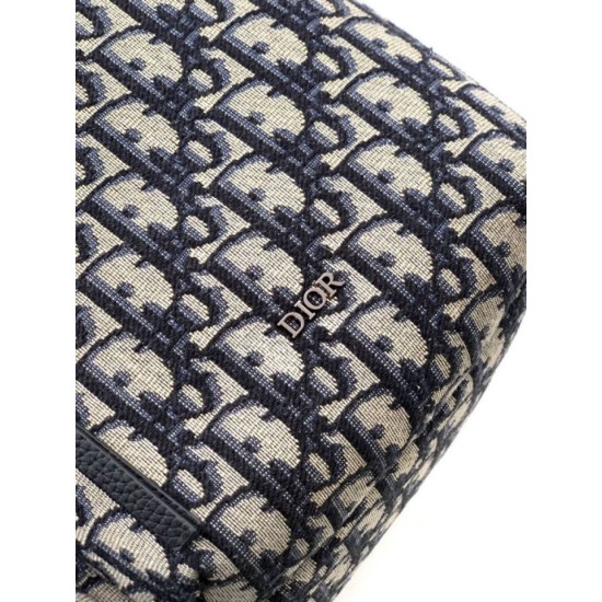 Replica Borsa hobo morbida Dior Rider media Dior Oblique Jacquard nera/beige Imitazioni Falso