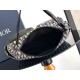 Replica Borsa hobo morbida Dior Rider media Dior Oblique Jacquard nera/beige Imitazioni Falso