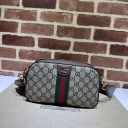 Replica Borsa a tracolla Gucci Ophidia piccola da uomo 752591 marrone Imitazioni Falso