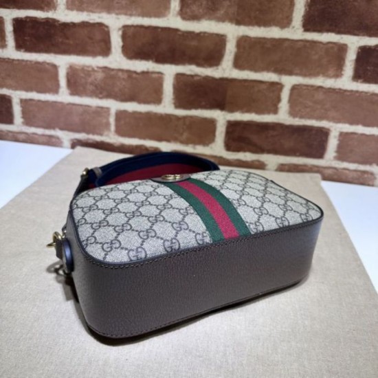 Replica Borsa a tracolla Gucci Ophidia piccola da uomo 752591 marrone Imitazioni Falso