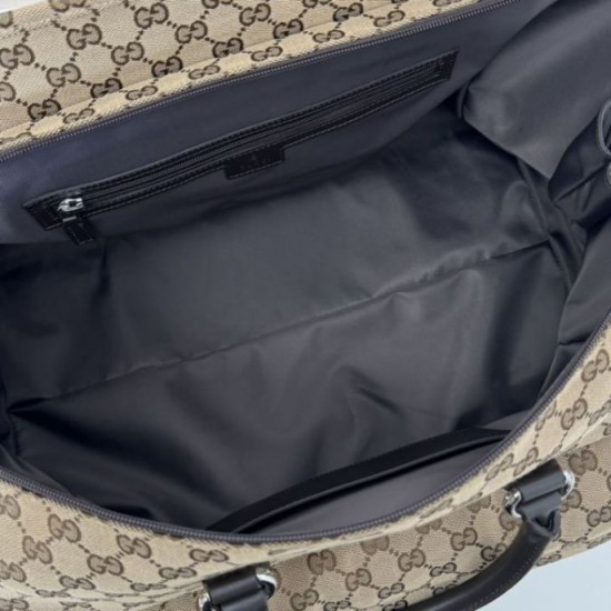 Borsa da viaggio Gucci media in tela GG Replica Gucci da uomo 802095 marrone Imitazione