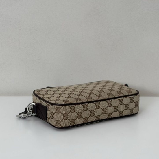 Borsa a tracolla Gucci piccola in tela GG Replica Gucci da uomo 834802 marrone
