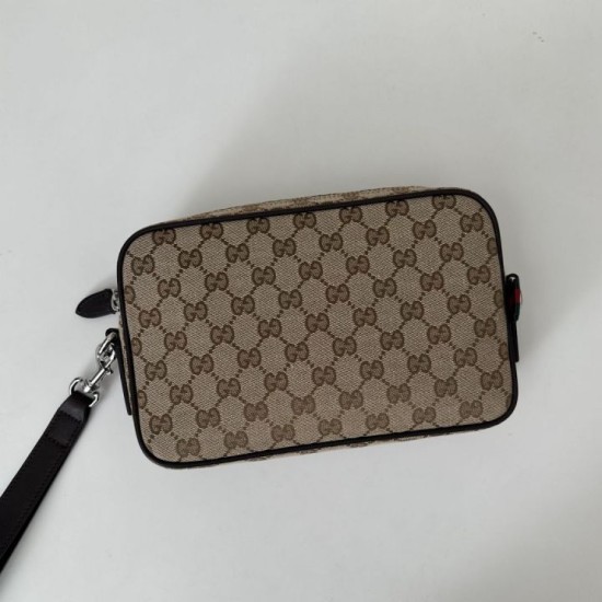 Borsa a tracolla Gucci piccola in tela GG Replica Gucci da uomo 834802 marrone