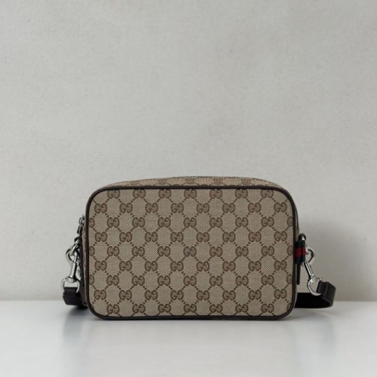 Borsa a tracolla Gucci piccola in tela GG Replica Gucci da uomo 834802 marrone