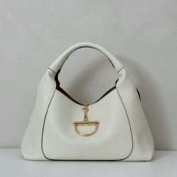 Replica Borsa Gucci Softbit Media/Maxi con Manico a Mezzaluna 837466 Bianca Imitazioni Falso