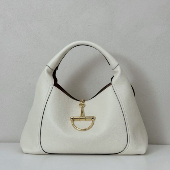 Replica Borsa Gucci Softbit Media/Maxi con Manico a Mezzaluna 837466 Bianca Imitazioni Falso