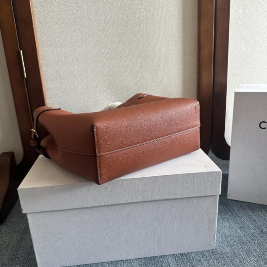 Replica Borsa Celine Mini Cabas Anais Triomphe Marrone in Vitello Granato Imitazioni Falso