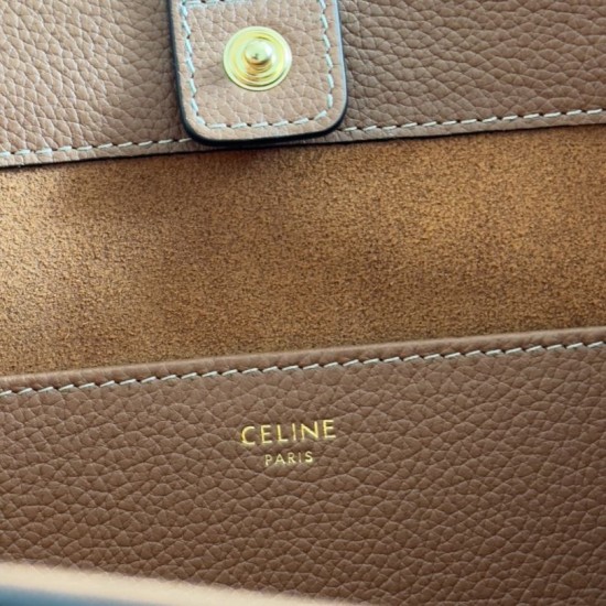 Replica Borsa a tracolla Celine Cabas Anais Triomphe piccola marrone grana Imitazioni Falso