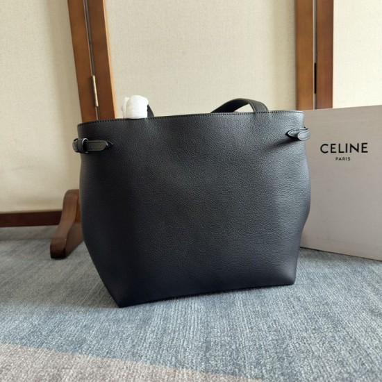 Replica Borsa a tracolla Celine Cabas Anais Triomphe piccola nera grana Imitazioni Falso