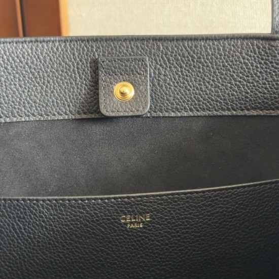 Replica Borsa a tracolla Celine Cabas Anais Triomphe piccola nera grana Imitazioni Falso