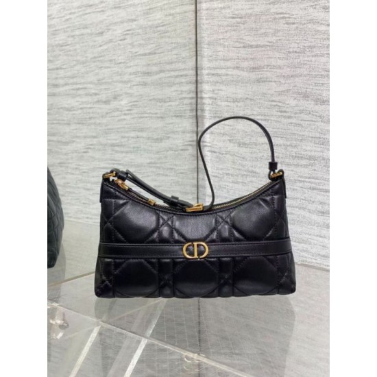 Mini borsa Dior Miss Caro Cigale replica Dior Macrocannage nera Imitazione