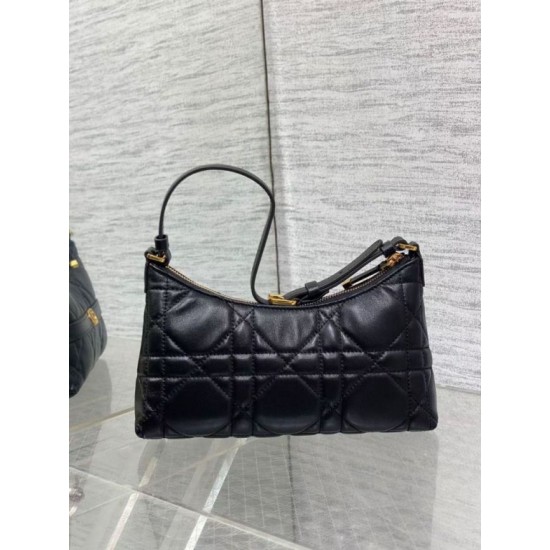 Mini borsa Dior Miss Caro Cigale replica Dior Macrocannage nera Imitazione