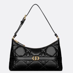 Mini borsa Dior Miss Caro Cigale replica Dior Macrocannage nera Imitazione