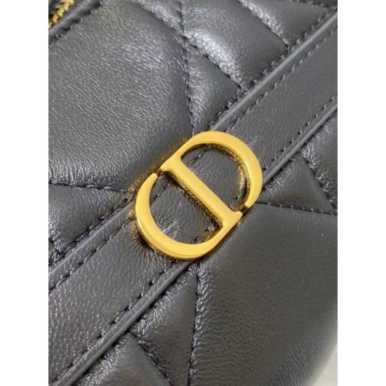 Mini borsa Dior Miss Caro Cigale replica Dior Macrocannage nera Imitazione