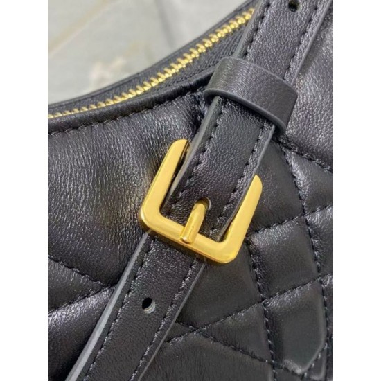Mini borsa Dior Miss Caro Cigale replica Dior Macrocannage nera Imitazione