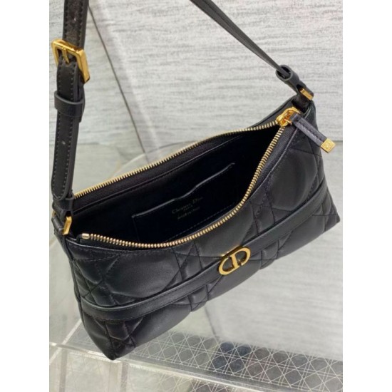 Mini borsa Dior Miss Caro Cigale replica Dior Macrocannage nera Imitazione