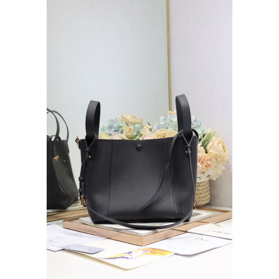 Replica Borsa a secchiello Dior Signature piccola/media nera Imitazioni Falso