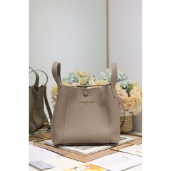 Replica Borsa a secchiello Dior Signature piccola/media grigia Imitazioni Falso