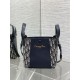 Borsa a secchiello Dior Signature piccola/media replica Dior Oblique Jacquard blu Imitazione