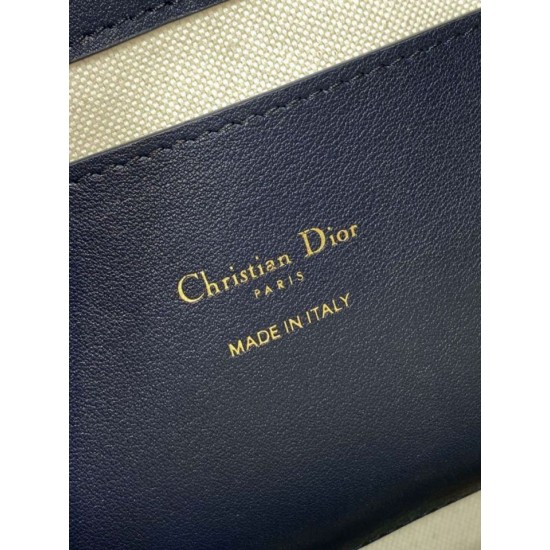 Borsa a secchiello Dior Signature piccola/media replica Dior Oblique Jacquard blu Imitazione