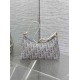 Replica Mini borsa Dior Miss Caro Cigale Oblique Chambray con effetto rafia Blu Imitazioni Falso