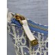 Replica Mini borsa Dior Miss Caro Cigale Oblique Chambray con effetto rafia Blu Imitazioni Falso