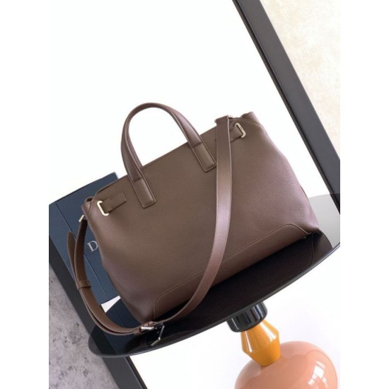 Replica Borsa tote Dior Normandie media da uomo marrone Imitazioni Falso